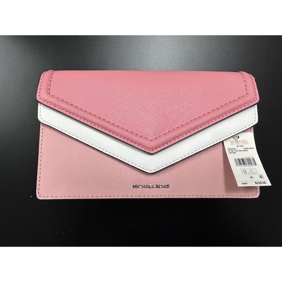 Michael Kors Saffiano Leather Jet Set Large Envelope Crossbody Bag